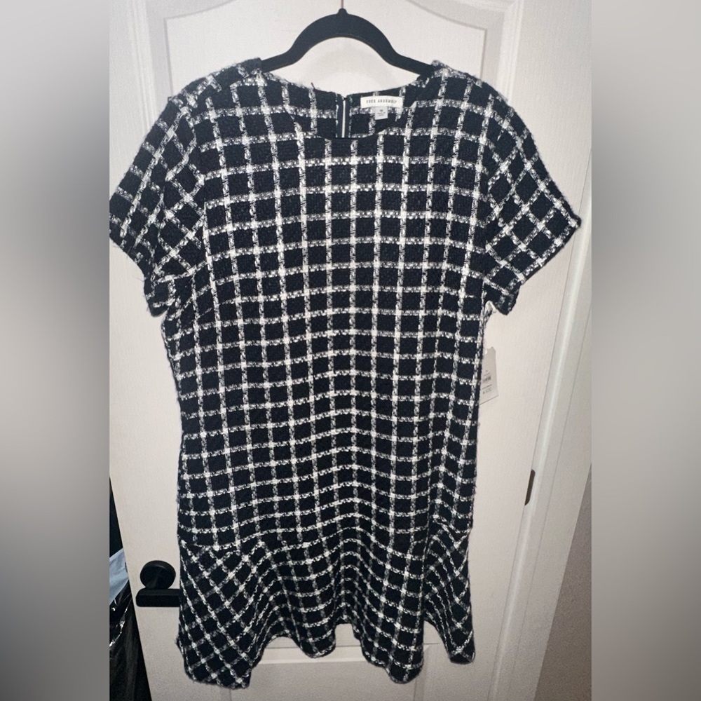 Blue and White Tweed Dress